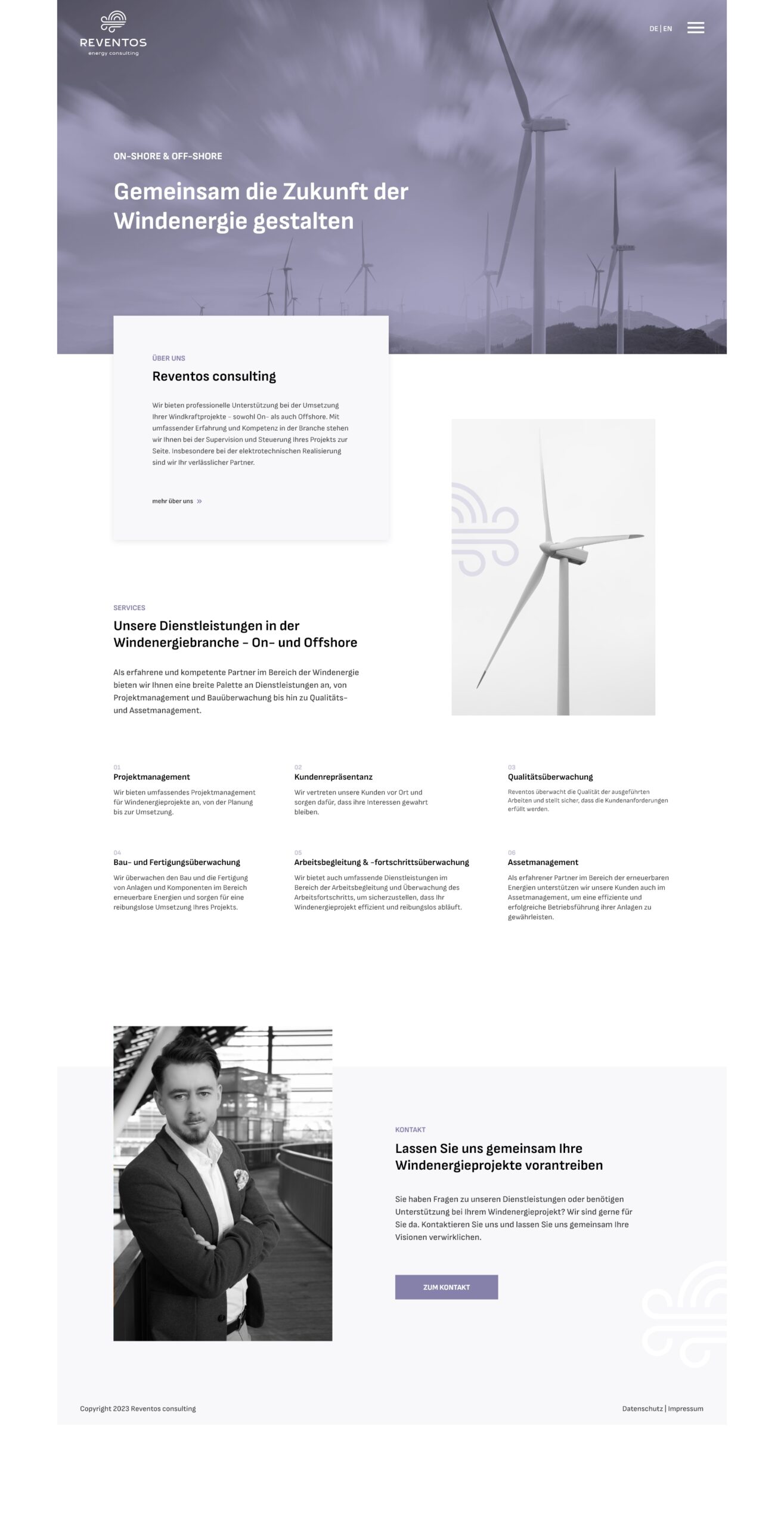 SJF Werbeagentur Portfolio Reventos energy consulting erneuerbare Energien Webdesign